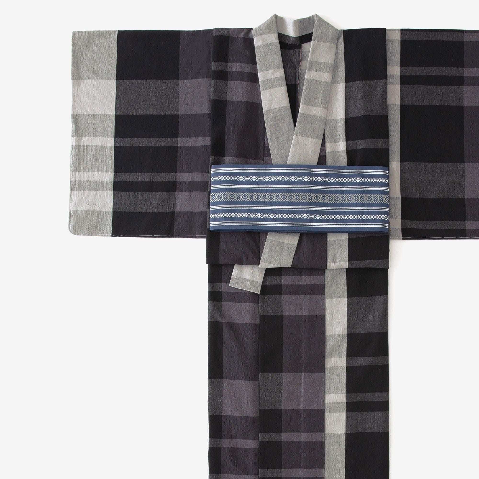 [※Par couture] Coton Ise (20/20) Tissu kimono/treillis Ujibashi, encre chinée (Mokuzumi)