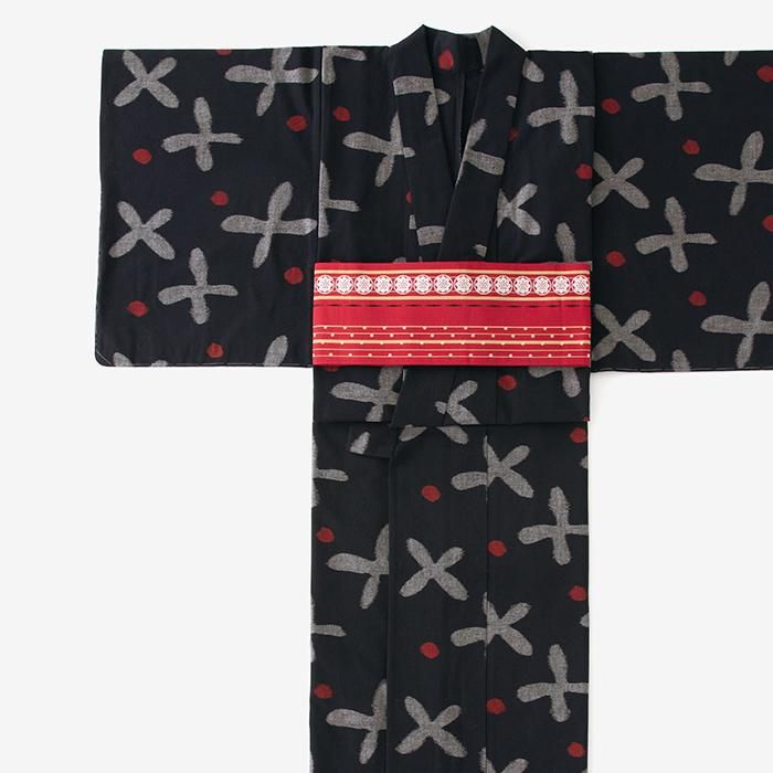 [※Par couture] Tissu Kurume kasuri/couleur humide herbe Suzushiro