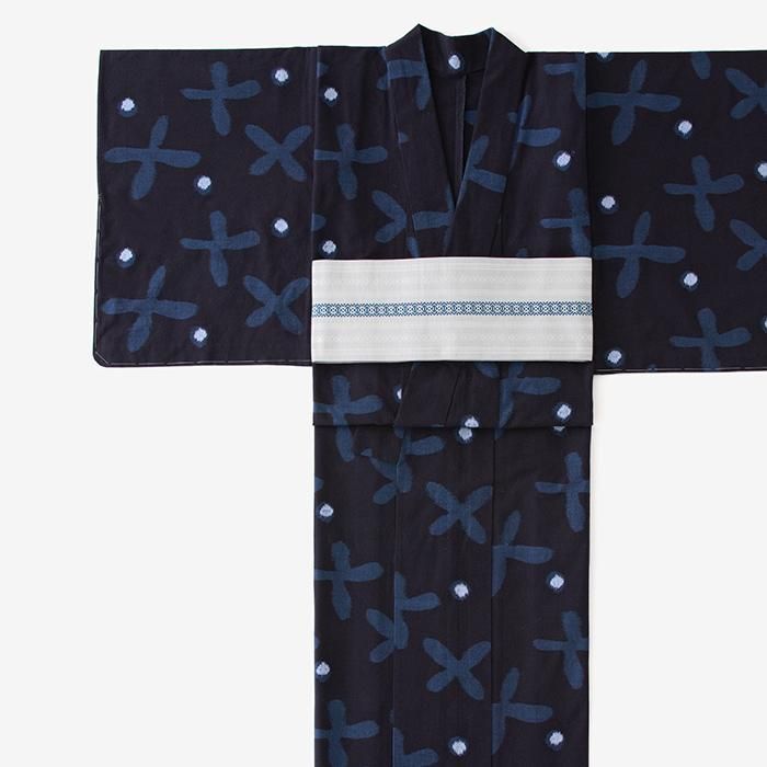 [※Par couture] Tissu Kurume Kasuri/herbe Suzushiro bleu foncé