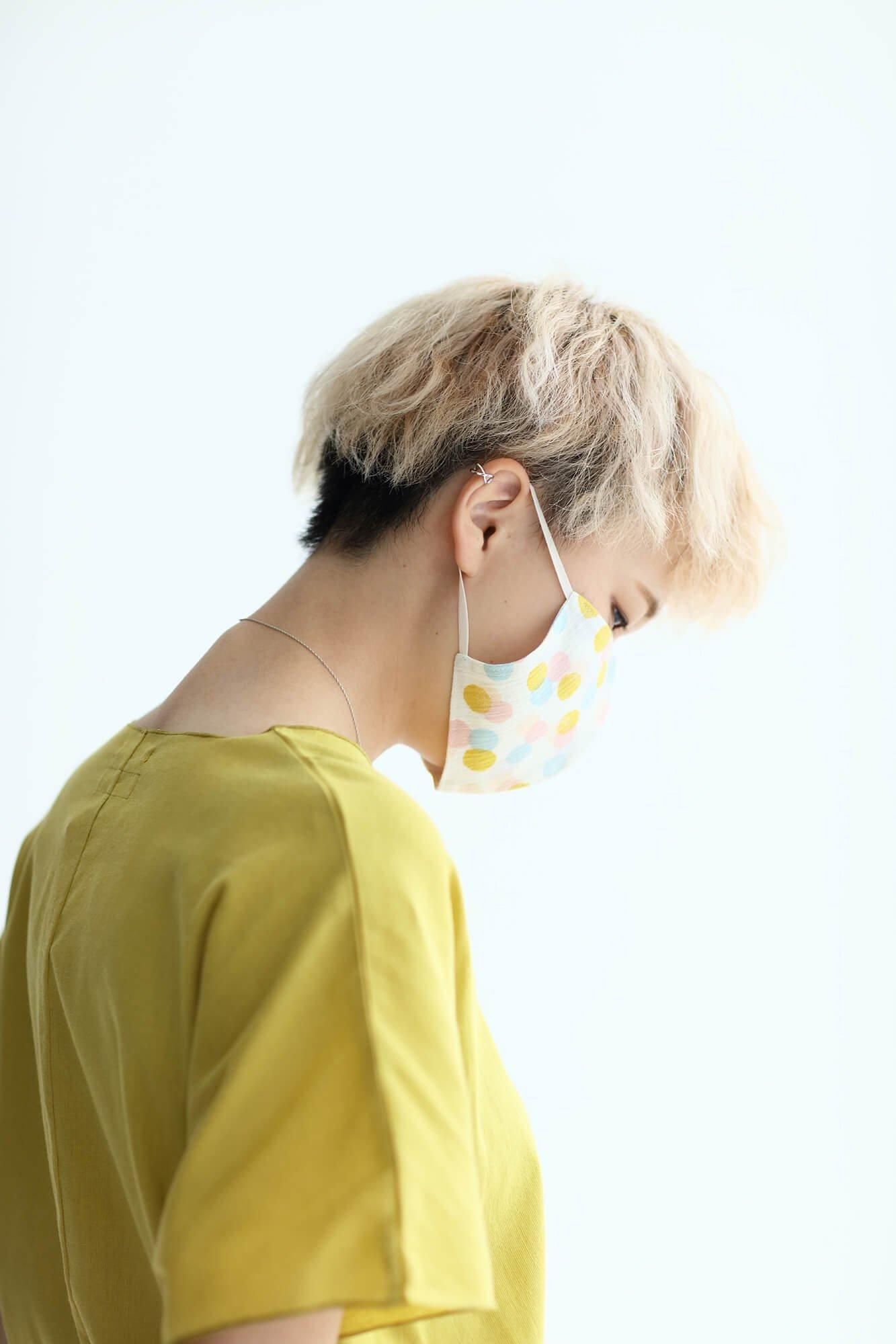 ◎【30%OFF】Chizimi Cotton Cotton Mask / Marbles