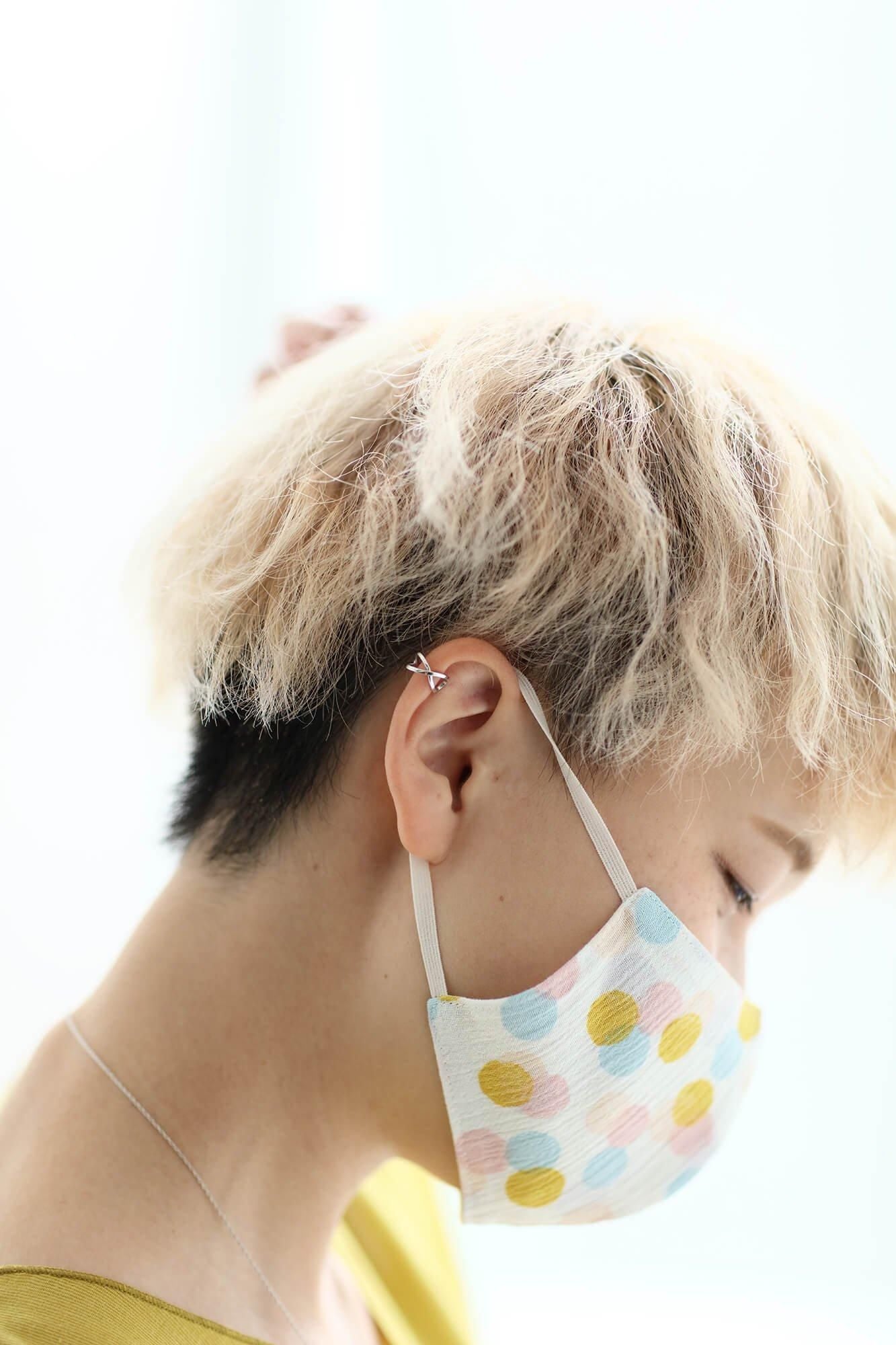 ◎【30%OFF】Chizimi Cotton Cotton Mask / Marbles