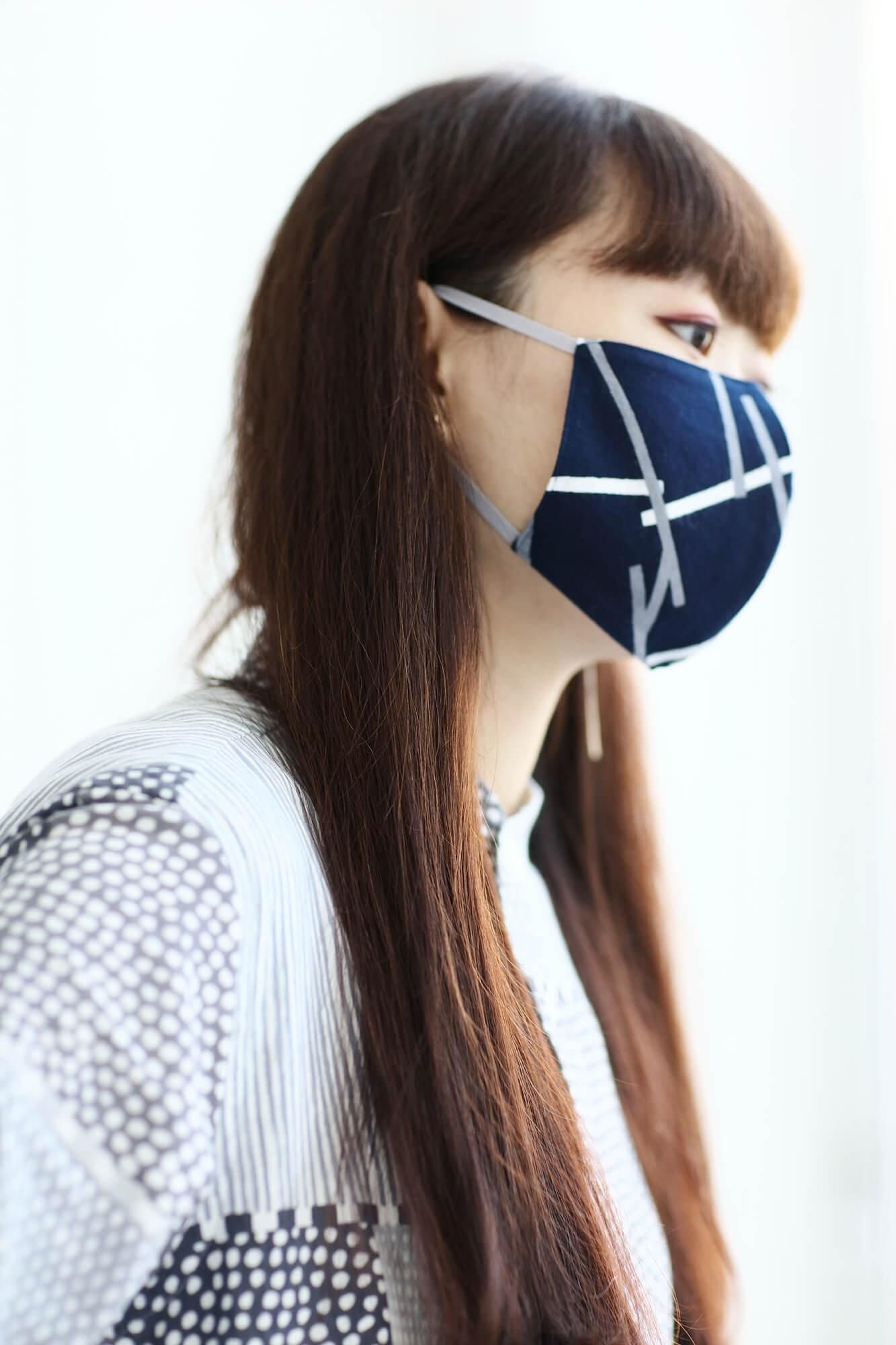 ◎ [30 % DE RÉDUCTION] Tissu uni Takashima x Masque textile Takashima Chijimi/Tobi