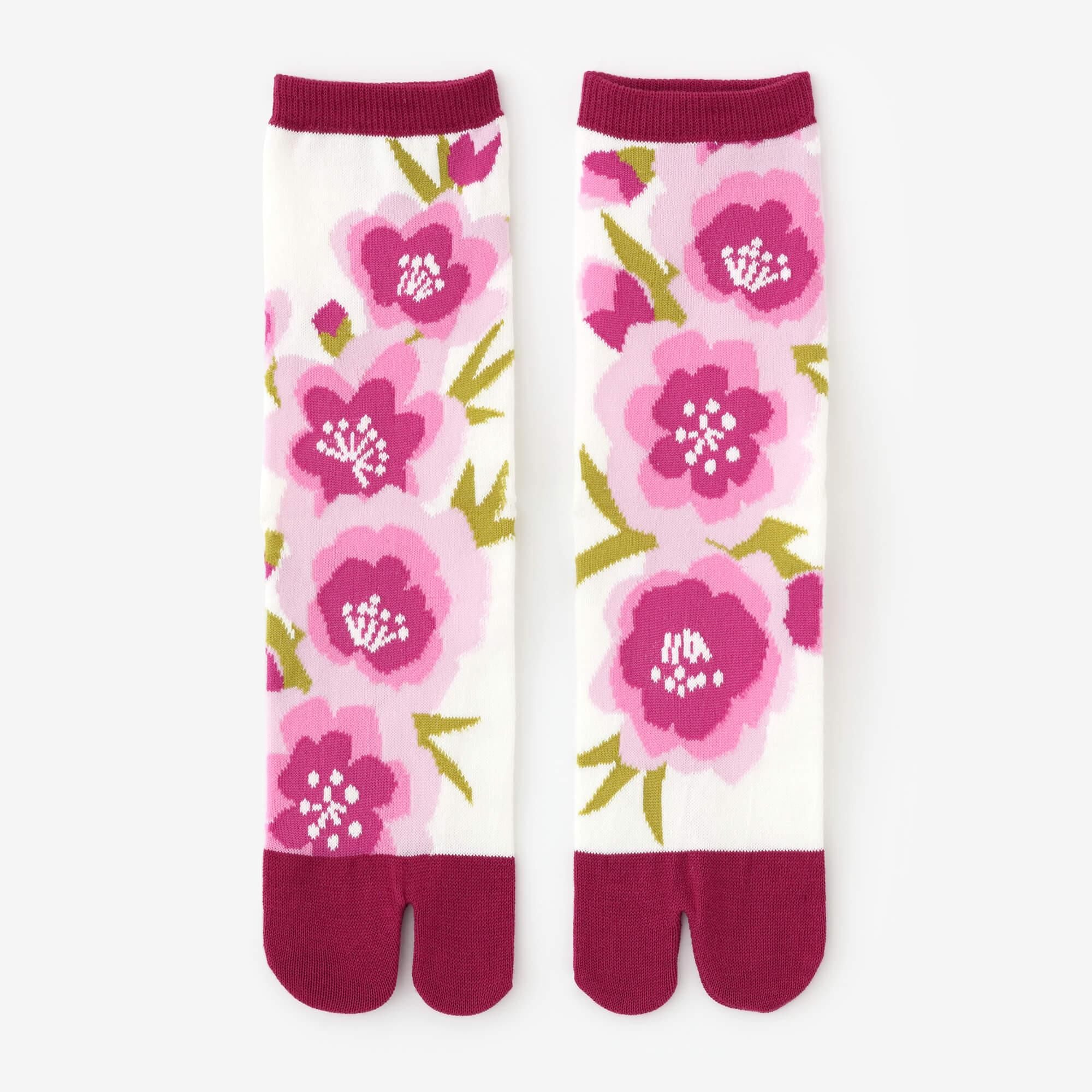 Tabi Socks (Mid-calf)／First Peach Blossoms【Men・Women】