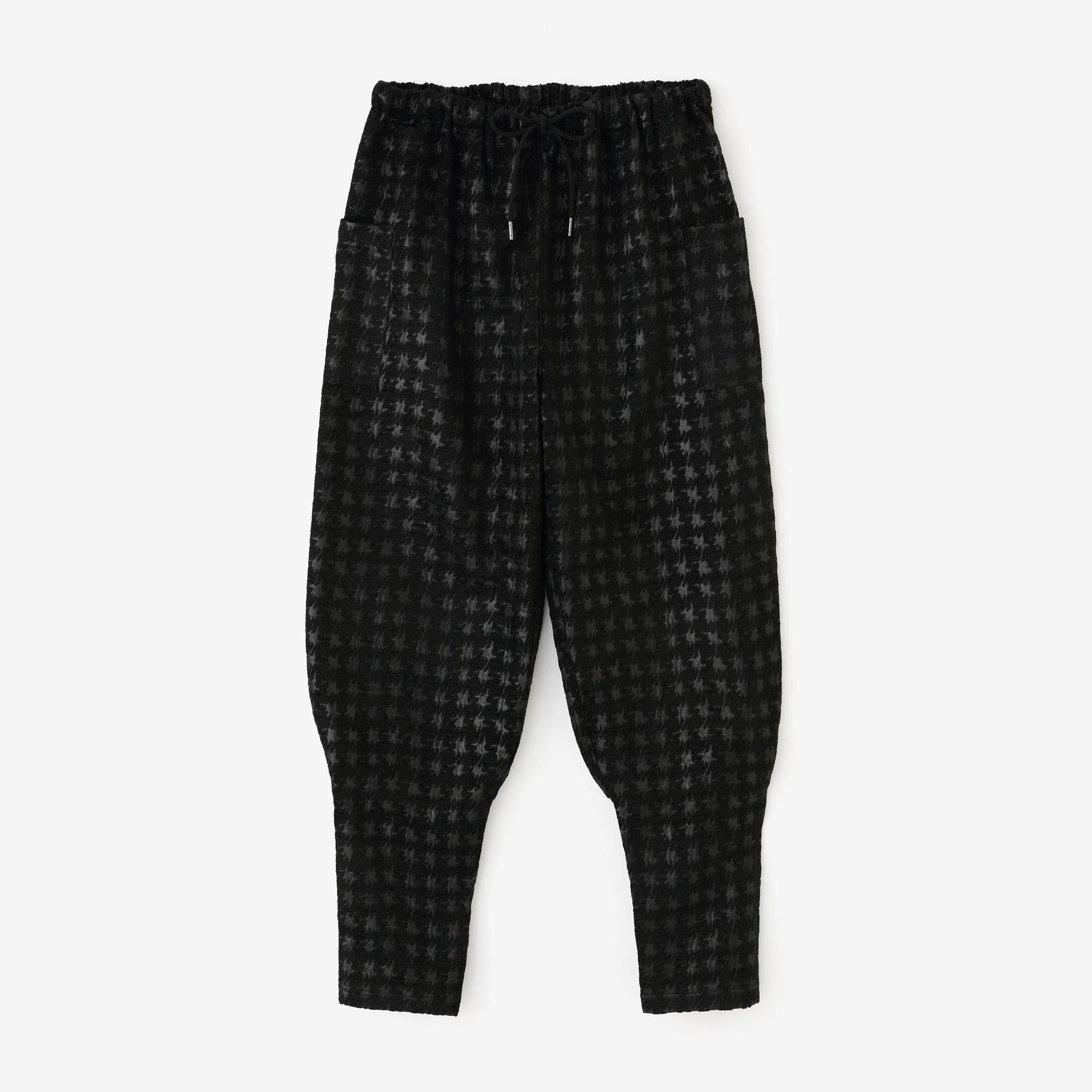 Mole Jacquard Harem Pants / Transition Houndstooth Black