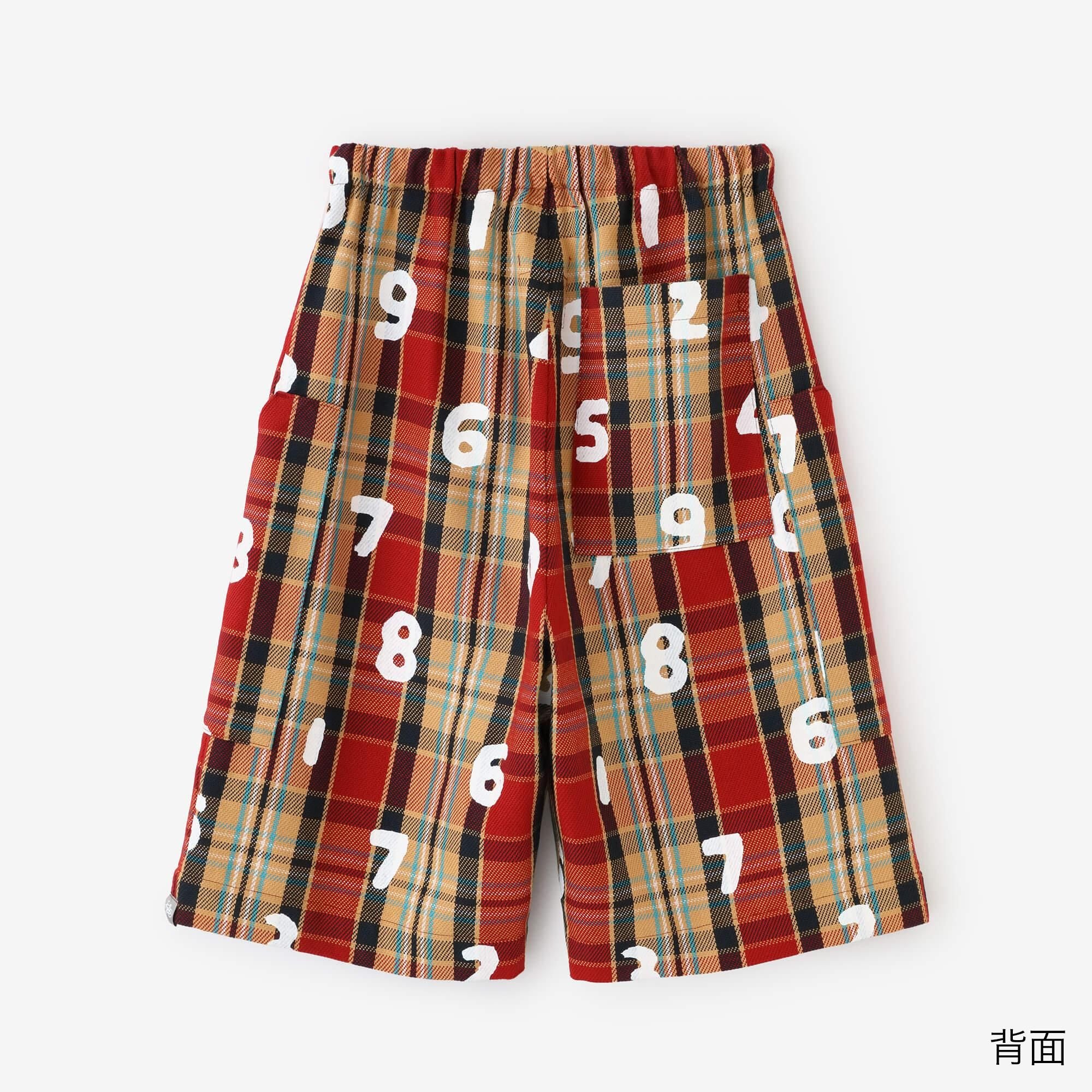 [nur Netz] Karierte BIKE-Shorts aus schwerem Twill/Rot xSO-SU-U