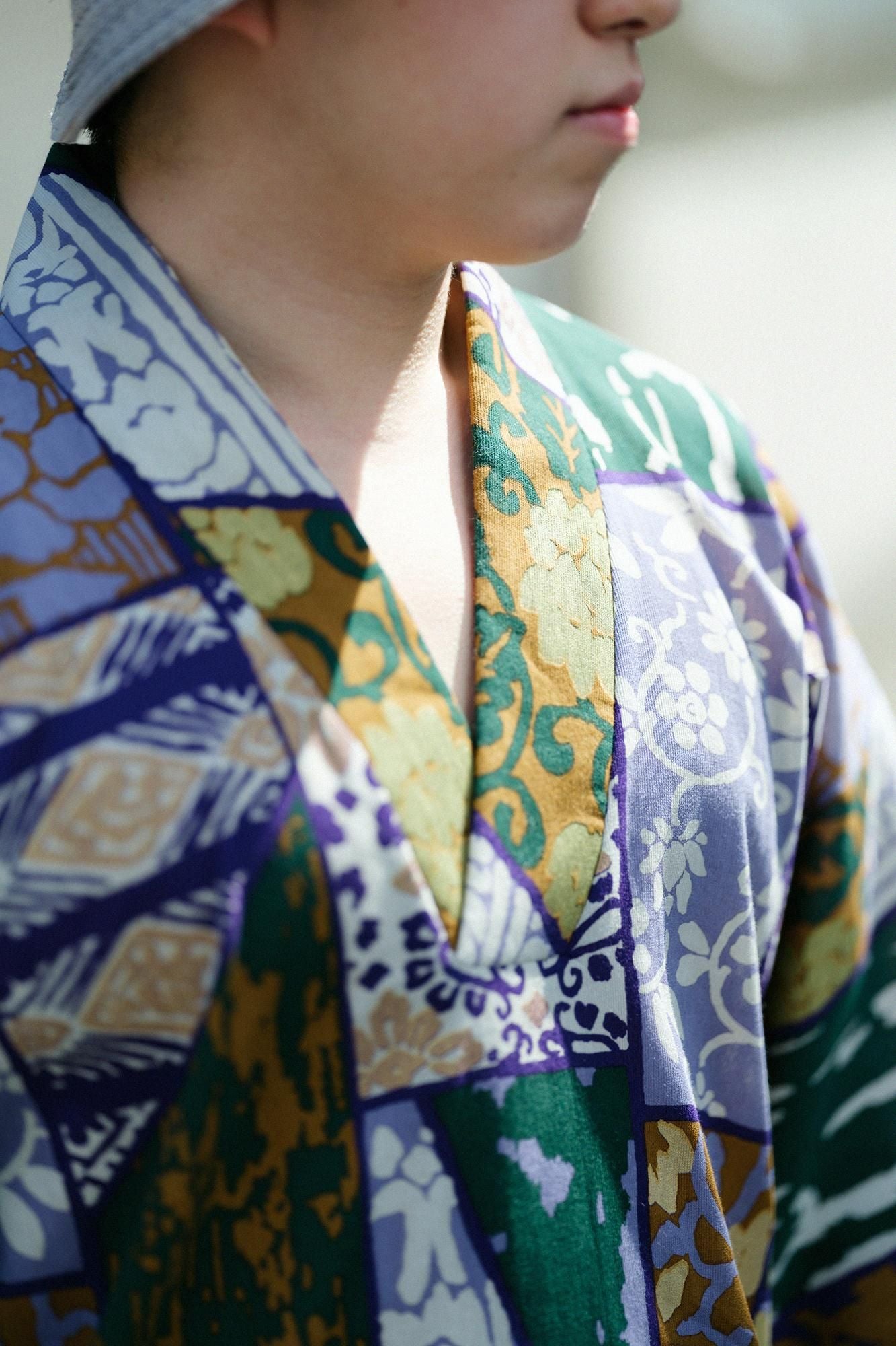 高島縮 40/40 風靡（ふうび） 上／金銀襴緞子等縫合せ（きんぎんらんどんすとうぬいあわせ）写し（うつし）