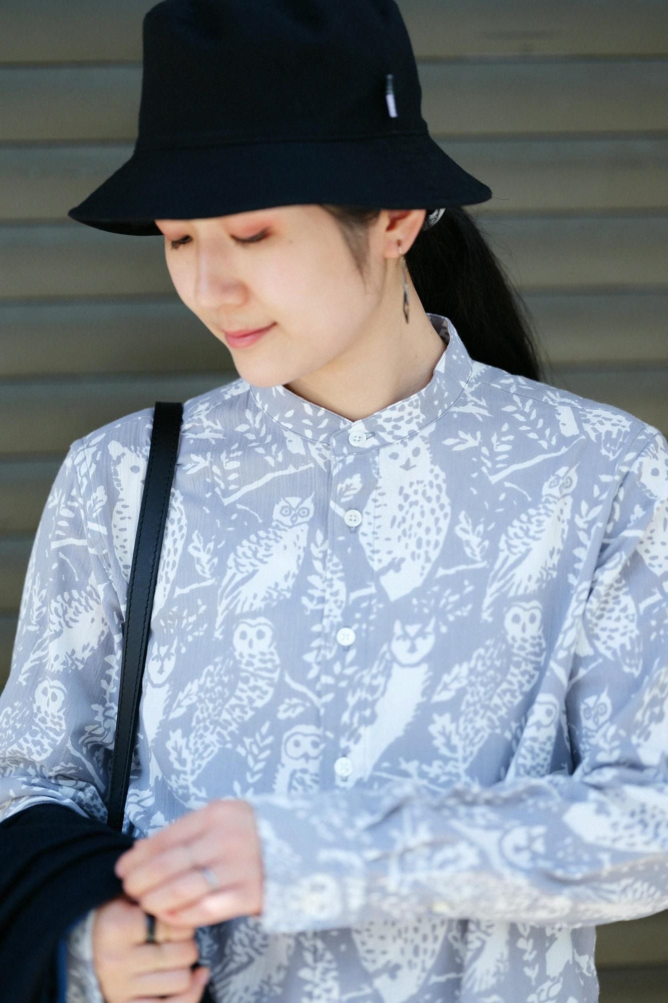 高島縮 20/20 スタンドカラーシャツ SP 2.0／森のくらし