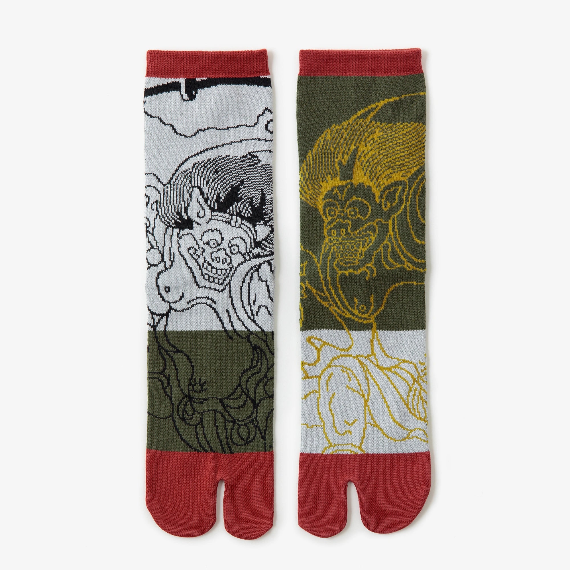 Tabi Socks (Mid-calf)／Wind God and Thunder God【Men・Women】