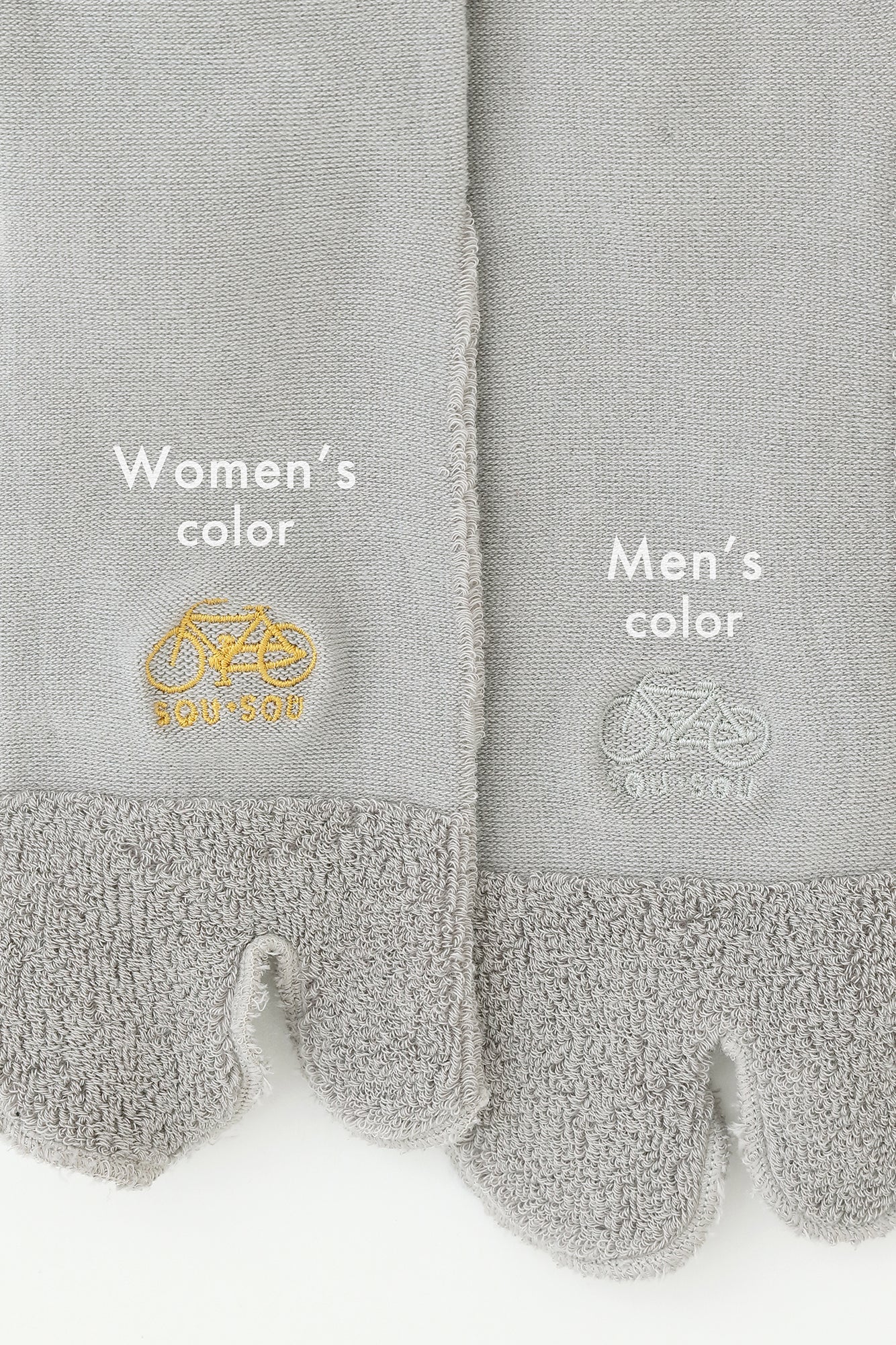 Cushion Pile Tabi Socks (Low-cut) / Silver Grey