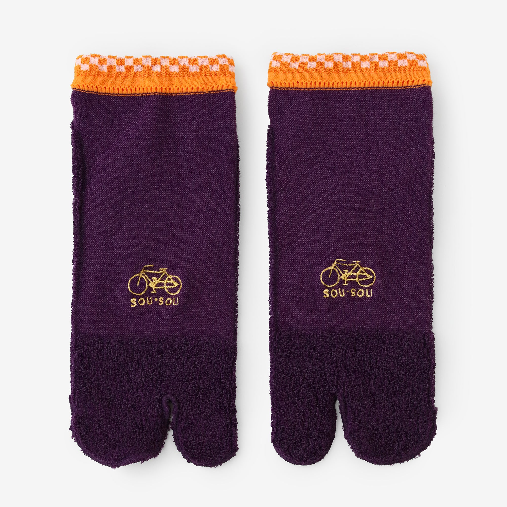 Cushion Pile Tabi Socks (Low-cut) / Eggplant Color