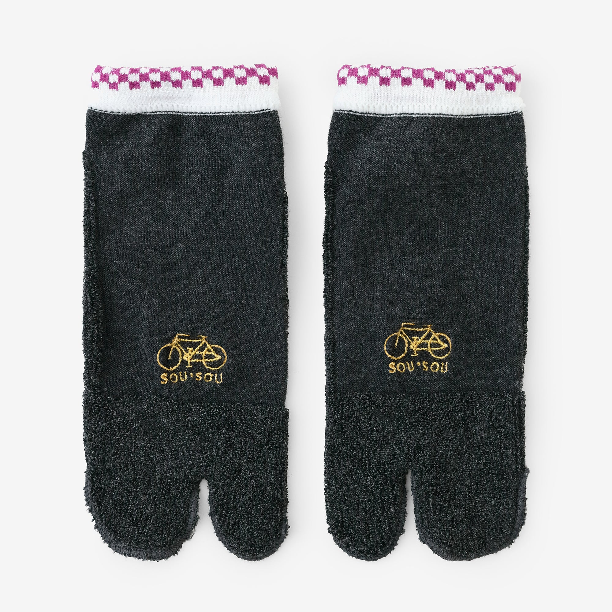 Cushion Pile Tabi Socks (Low-cut) / Dark Grey