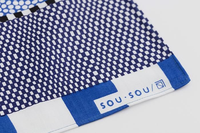 SOU・SOU×荒川益次郎商店 風呂敷（小）／間がさね 青和（せいわ）