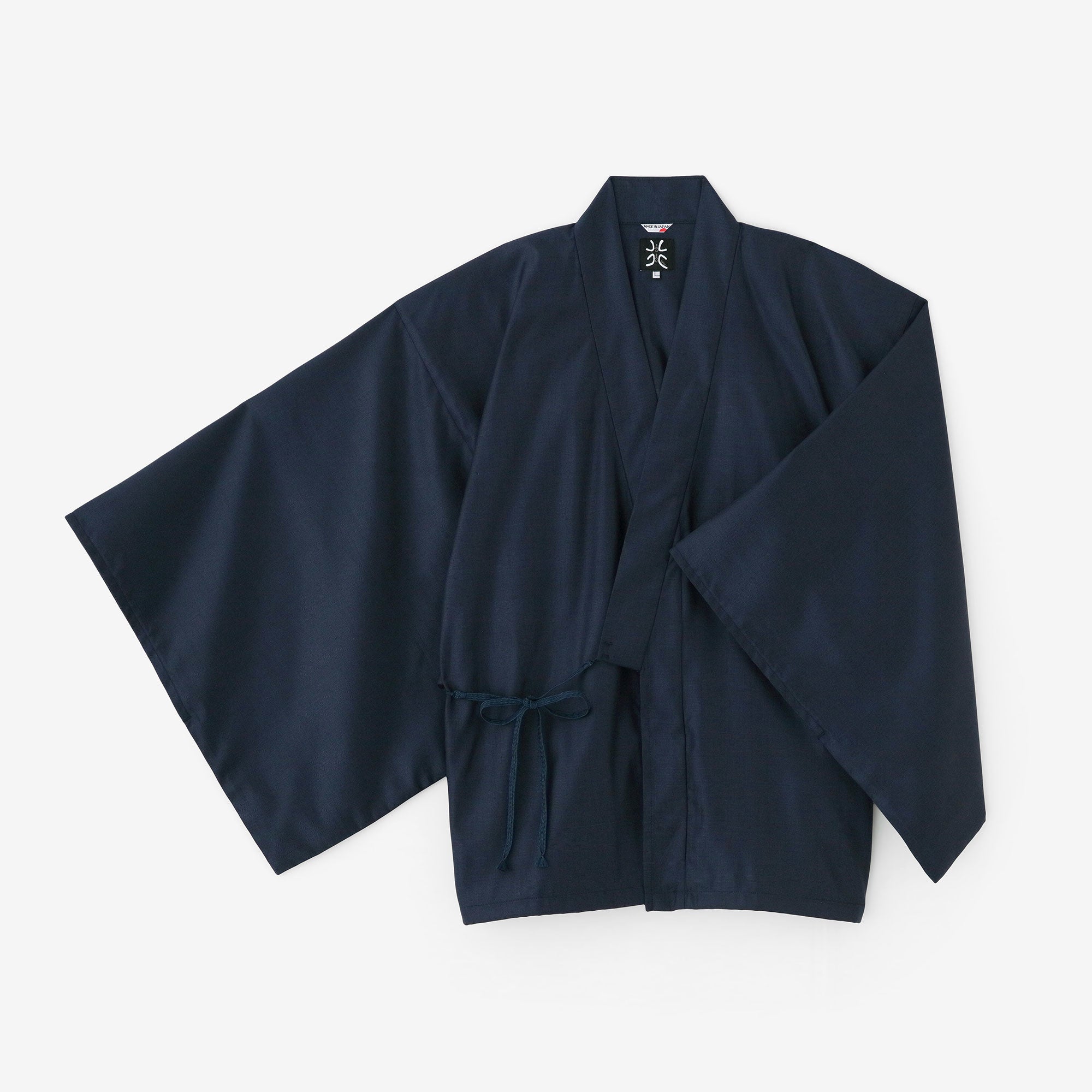 シルクウール 格子織（こうしおり） 角袖風靡（かくそでふうび）／濃紺（のうこん）