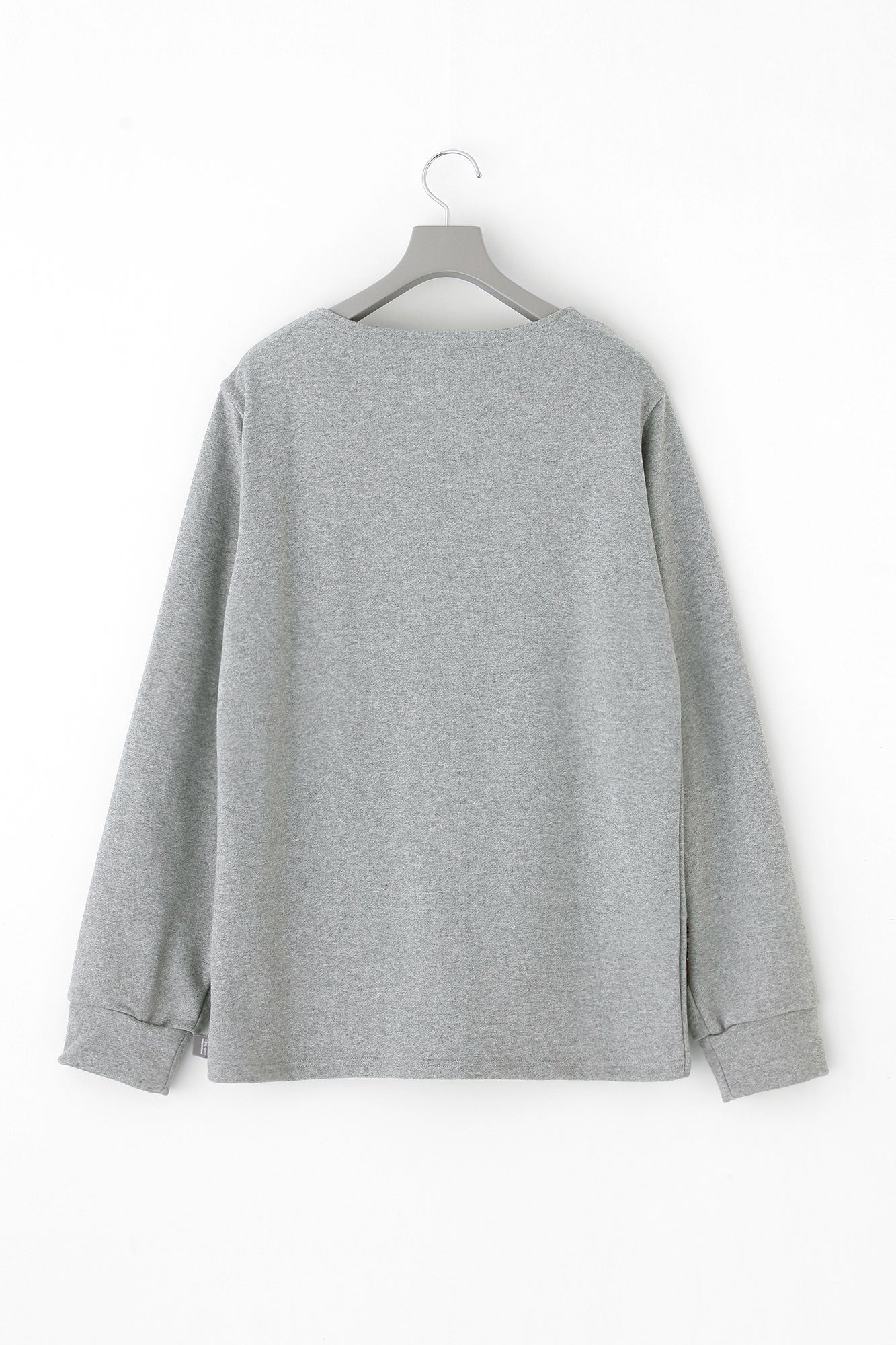 【net限定】裏毛 ボートネックスウェットシャツ／ヘザーグレー×ブラウンJQ