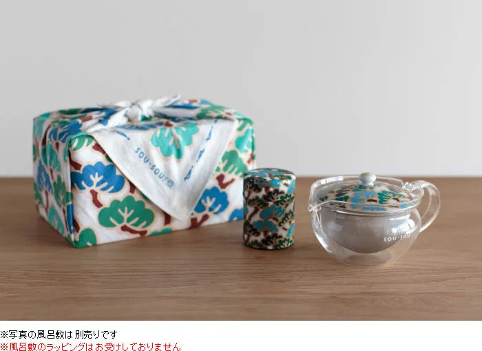 耐熱ガラス急須＆茶缶セット／松は松らしく